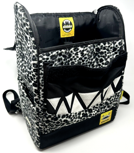 ElStinko Monster Face Backpack Laptop Bag 2011 Black White Pink 14"x12" Preowned - Picture 9 of 22