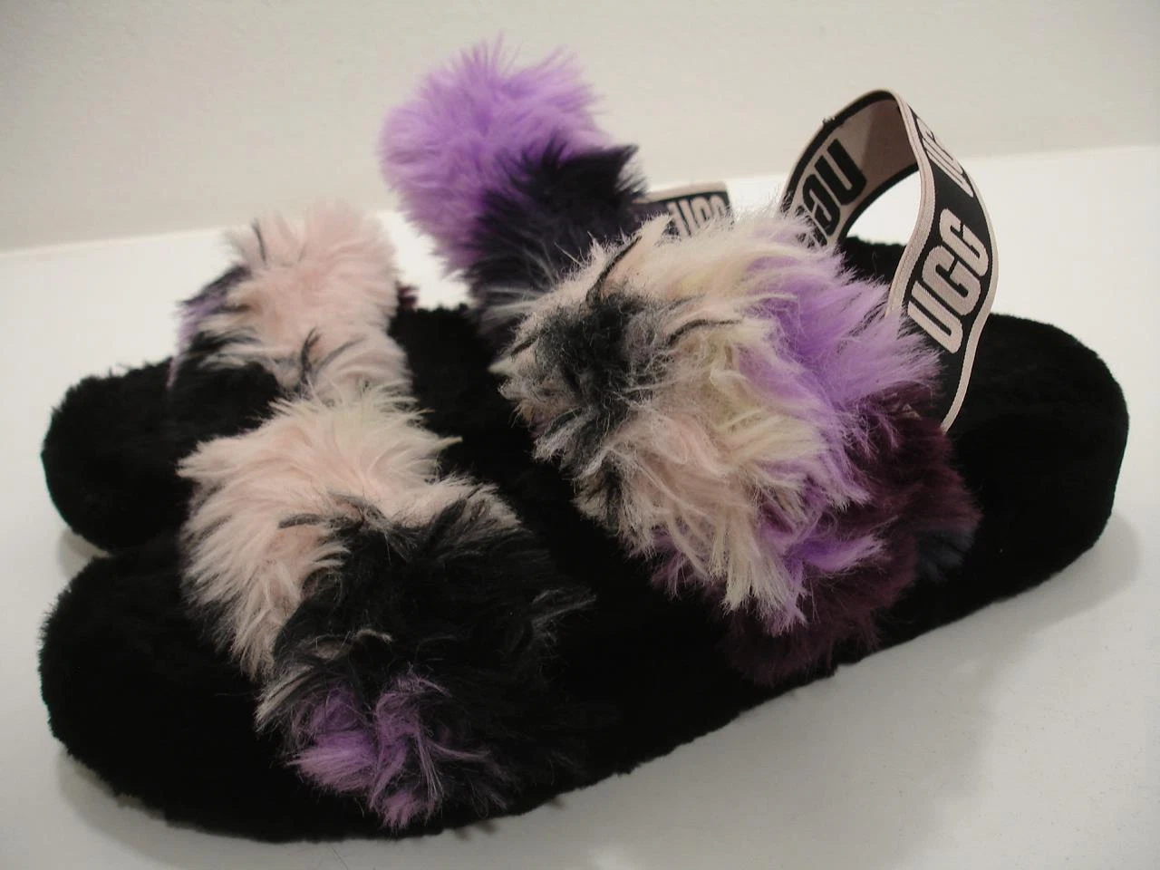 Sandali Pantofole Donna 12 M UGG Oh Yeah Tie Dye Slide 1119821 Pelliccia Finta Fuzzy