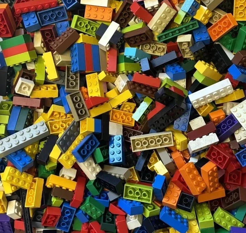 Lego ONLY BRICKS BLOCKS Bulk Lot Of 100 2x2 2x3 2x4 2x6 2x8 ++ Random selection - Image 2 of 3