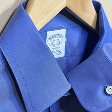 Brooks Brothers Regent Dress Shirt 16-34 L Blue Supima Cotton Non-Iron Button Up
