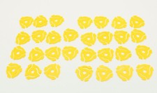 Yellow 45 RPM Record Adapters - 7" Vinyl Single Snap-In Spindle Inserts 30 pcs.