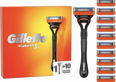 GILLETTE FUSION 5 10 KLINGEN + 1 STICK 100% ORIGINAL NEW STYLE PACK NEU & VERSIEGELT