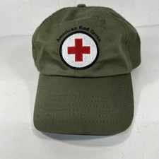 American Red Cross Embroidered Patch Hat Cap Adjustable Adult Green Volunteer