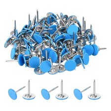 110Pcs Upholstery Tacks, 11 x 17 mm Cap Black Thumb Tacks, Blue