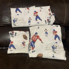2016 Pottery Barn Kids Football TWIN Sheet Set 100 Organic Cotton Team Sports