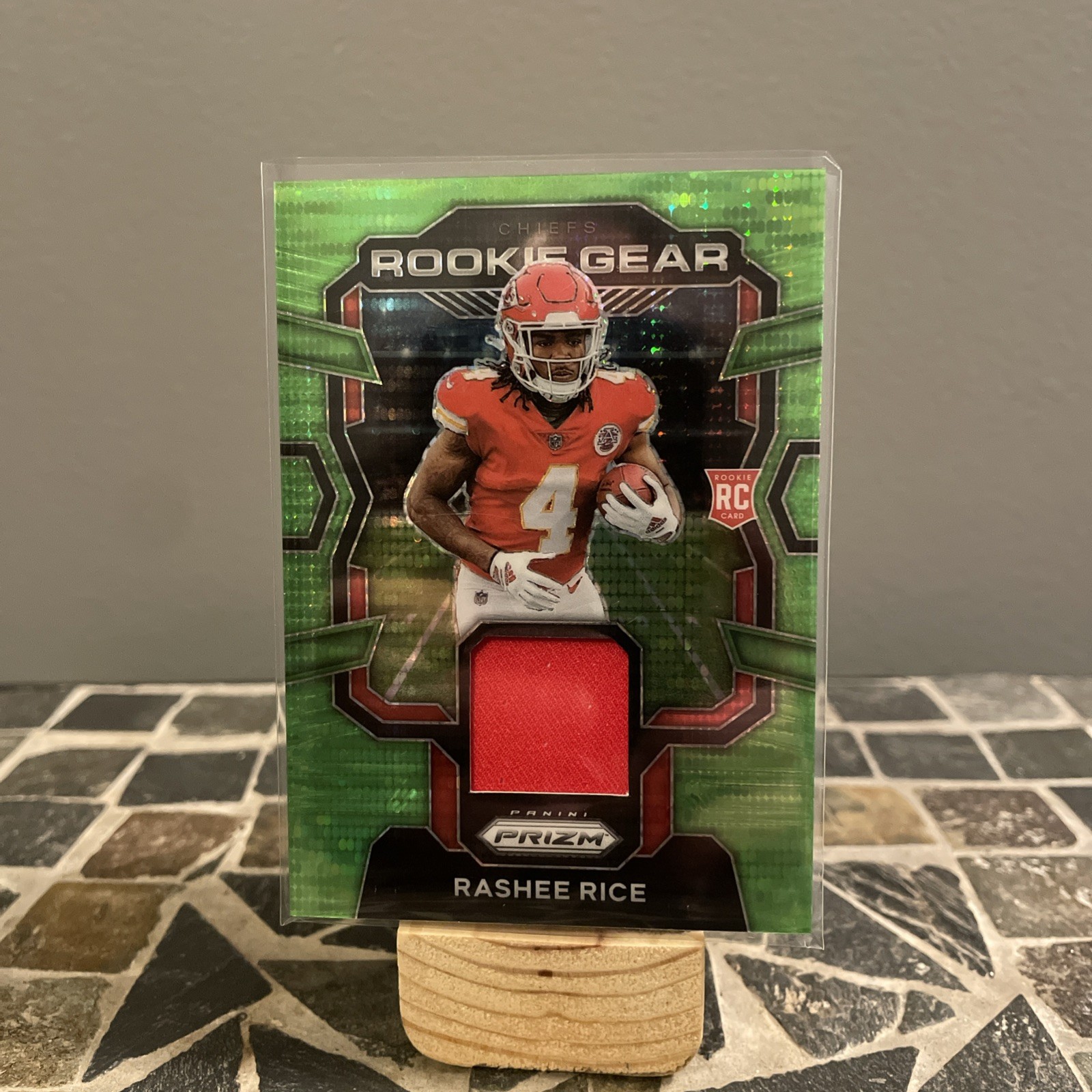 2023 Panini Prizm Rookie Gear Rashee Rice #RG-RR Neon Green Pulsar Prizm