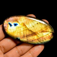 169 Ct. Natural Labradorite Large Oval Shape Cabochon Loose Gemstone 68X35X7 mm