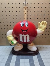 VINTAGE RED PEANUT M&M CANDY DISPENSER 9" TALL MARS INC MM 1991 ADVERTISING