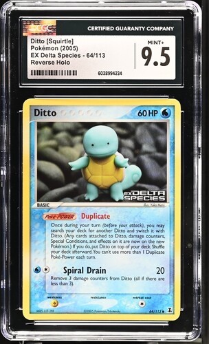 CGC 9.5 Ditto [Squirtle] Delta Species 64/113 Reverse Holo STAMPED Pokemon Card