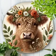 8" Round Aluminum Art: Humorous Fashion Family Holiday Decor