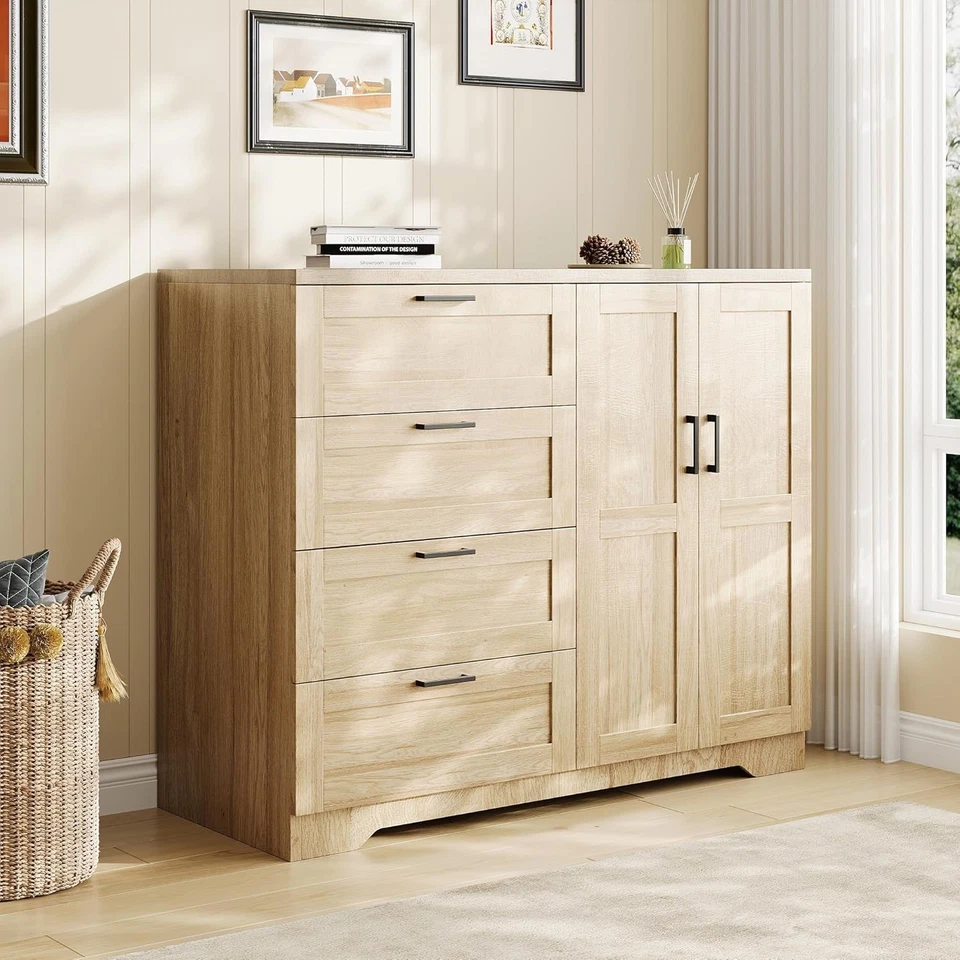 Cómoda de madera multifuncional para dormitorio 43,3 pulgadas armario armario armario nuevo Foto 4 de 4