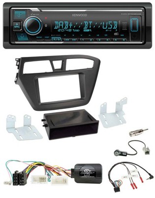 Kenwood Bluetooth Lenkrad DAB USB Autoradio für Hyundai i20 (ab 2015)