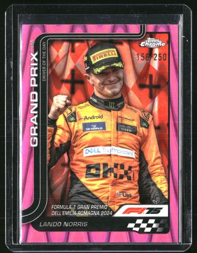 2025 Topps Chrome Formula 1 F1 Lando Norris Pink RayWave 156/250 #128
