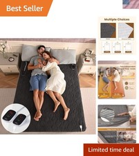 Electric Heated Mattress Pads King Size Dual Controllers 78   80  Sherpa Bed W...