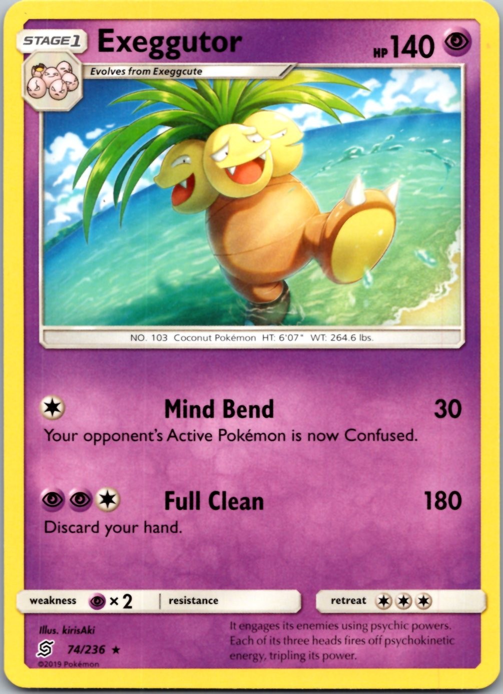 Exeggutor 74/236 Rare Unified Minds Pokemon Near Mint