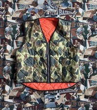 Vintage 90s Men  s Camo  Orange Reversible Hunting Vest Size Large