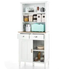 Freestanding Kitchen Buffet Cabinet Storage Cabinet w/Open Shelf &2 Deep Drawers