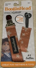 BooginHead PaciGrip Baby Pacifier toy Clip Orange Stars  New Gift Idea 0m+