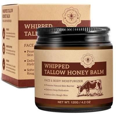 Multi-Functional Beef Tallow and Honey Balm for All Skin Types   4.2 oz