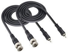 HCFeng BNC to RCA Adapter Cable R-C-A Ma-le 3.3ft each , 2-pack, black