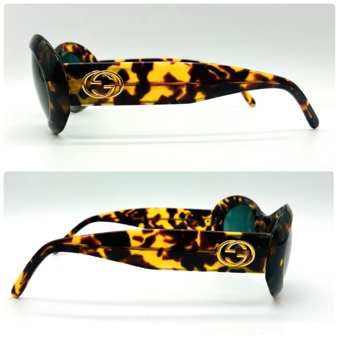 Gucci Tortoiseshell Interlocking GG Logo Oval Sun… - image 3