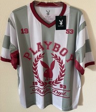 Maglia maglia grafica logo Playboy nuova con etichetta autentica uomo taglia M
