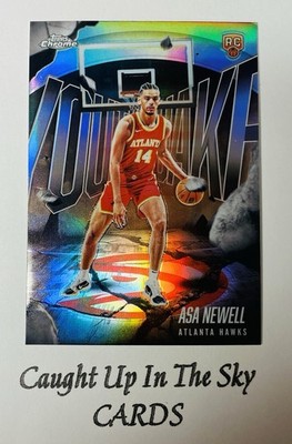 2025 Topps Chrome Basketball Asa Newell RC  Youthquake  Refractor SP Hawks
