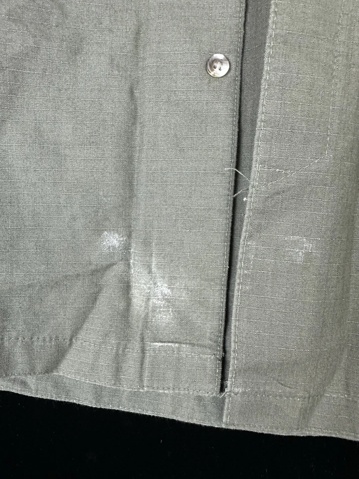 Camisa abotonada vintage de lona de algodón 10 Deep NYC para hombre L verde manga corta Foto 2 de 4