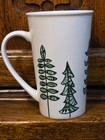 STARBUCKS 2015 Holiday Green & White Christmas Trees Tall Coffee Tea Latte Mug  — photo 3