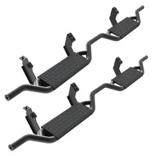 Running Boards Dbl Cab 2024-2026 DIY Panels Round Tube Rust Resist Black Finish