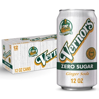 Vernors Zero Sugar Ginger Soda 12 fl oz 12 pack Free Shipping!!!!!!