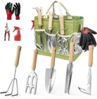 Garden Tools Set 9-Piece Heavy Duty Stainless Steel Gardening Hand Tools with