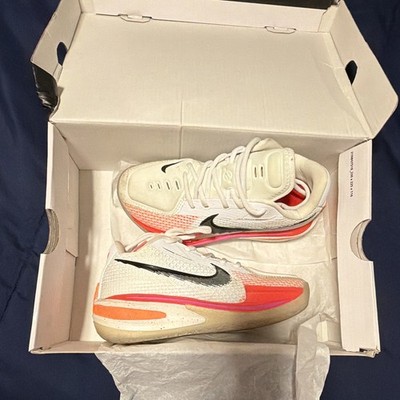 Nike Zoom GT Cut Low Top Basketball Sneaker Colorblock White Black Orange