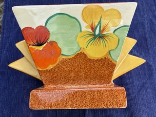 Clarice Cliff Large Bowl Hand Painted Bizarre Nasturtium Pattern