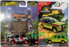 Hot Wheels '92 Jeep Wrangler Sahara Jurassic Park & Matchbox Ford Explorer LEGGI 