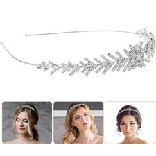 Silver Bridal Headband Wedding Hair Jewelry Rhinestone Headpiece for Women