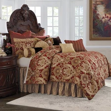 AICO Furniture - Lafayette 13 Piece King Comforter Set Red - BCS-KS13-LYFYE-RED