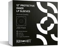 Hudson Hi-Fi Anti-Static Vinyl Record Sleeves - Durable Clear Disc Sleeves