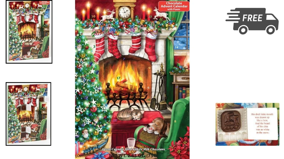 Christmas Advent Calendar Chocolate Countdown for Adults Baby Shower Decor - Image 2 of 4