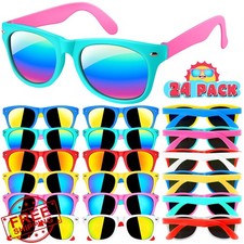 GIFTINBOX 24pk Kids Sunglasses Bulk UV Protection Boys Girls Party Favors