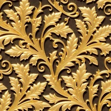 Gold Plated Acanthus Scrollwork 42 - 18"x46" Hydrographic Film Hydro Dipping