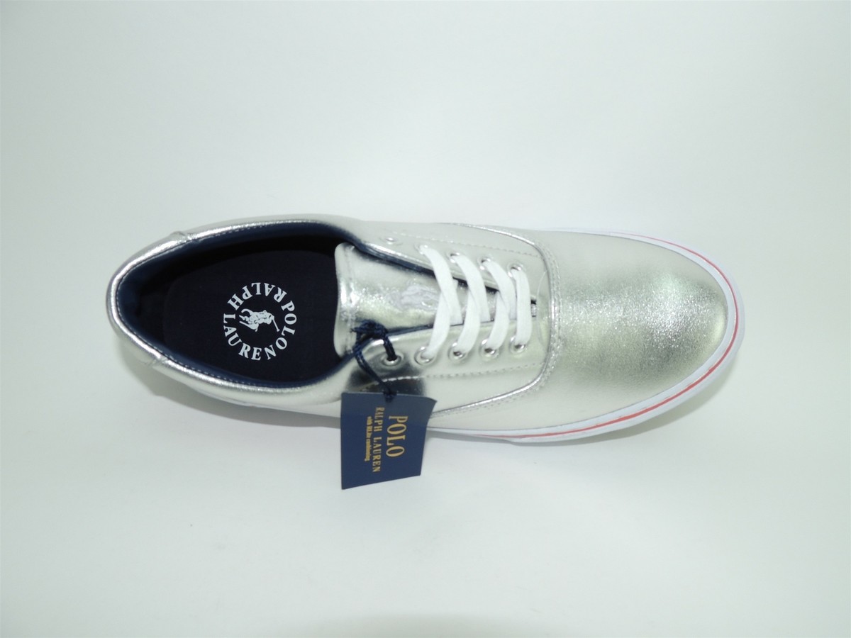 Polo Ralph Lauren Thornton SNEAKERS Men's Shoes Silver Metallic