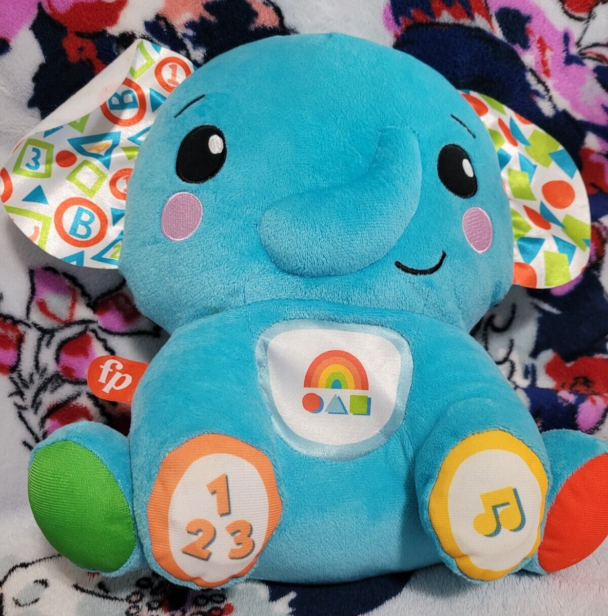 Fisher-Price Lights Learning Elephant Plush Toy with Music and Lights