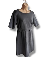 Boden Black Button Smart Work Dress 10P Petite Stretch Fabric Comfortable 