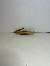 Vintage Folk Art Brown Hand Painted Wooden Carved Artistic Bird Whistle