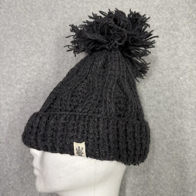 NWOT Nirvanna Designs Winter Hat Hand-knit in Nepal 100% Merino Wool Burgundy Nirvanna Designs Winter Hat Merino Wool Hand-knit In Nepal  main image 2