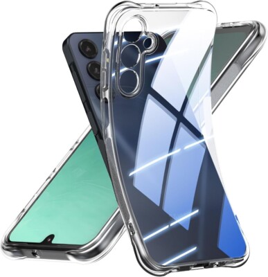 Hülle für Samsung Galaxy A16, Klar Silikon Stoßfest Gel Cover & Displayschutz