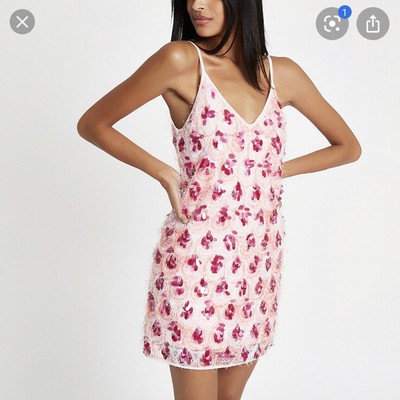 river island sequin fringe dress