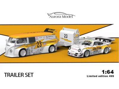 Racing Set VW T1 + RWB 964 + Trailer - Flash #23 - AURORA 1:64 | eBay