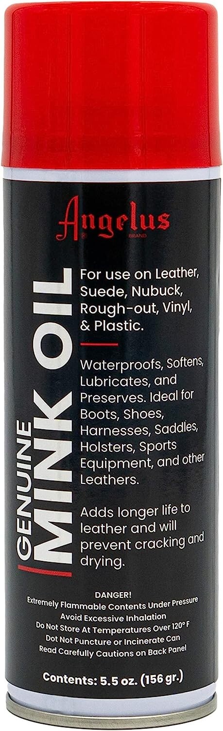 Angelus Mink Oil Waterproof Conditioner Suede Leather Boots Shoes Nubuck Plastic